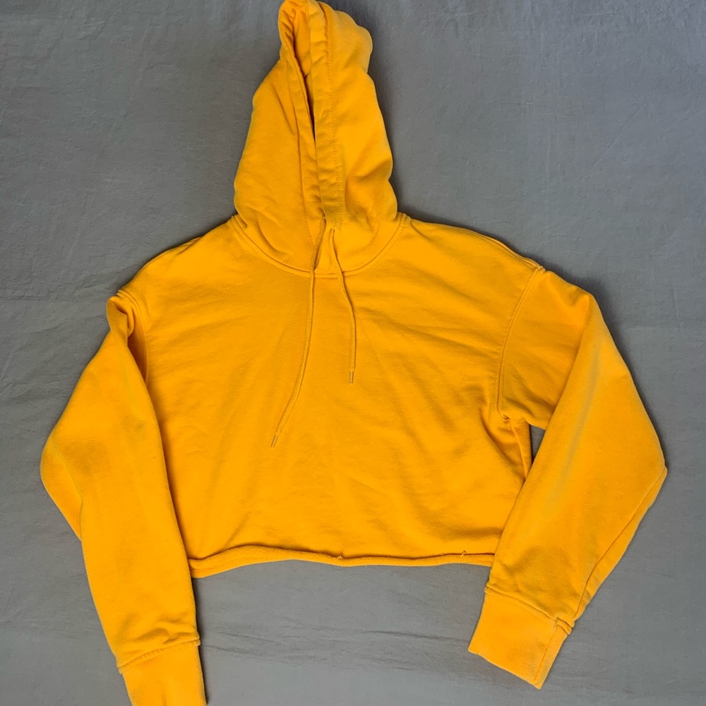 Yellow cropped hoodie
